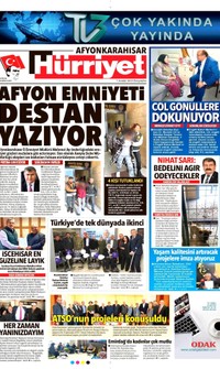Hürriyet Afyonkarahisar Gazetesi Manşeti