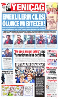Yeniçağ Gazetesi Manşeti