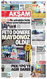 Akşam Gazetesi Manşeti