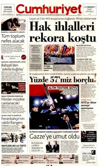 Cumhuriyet Gazetesi Manşeti