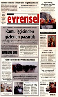 Evrensel Gazetesi Manşeti