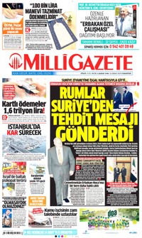 Milli Gazete Gazetesi Manşeti