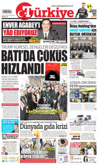 Türkiye Gazetesi Gazetesi Manşeti