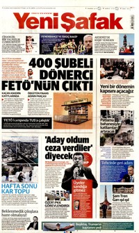 Yeni Şafak Gazetesi Manşeti