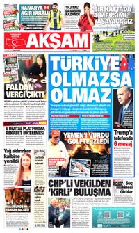 Akşam Gazetesi Manşeti