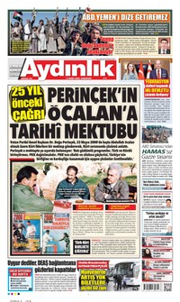 Aydınlık Gazetesi Gazetesi Manşeti