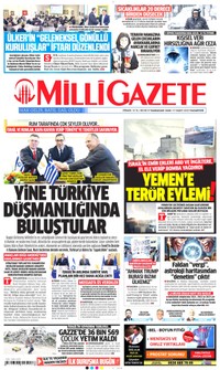 Milli Gazete Gazetesi Manşeti