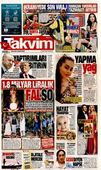 Takvim Gazetesi Manşeti