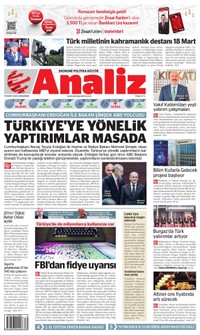 Analiz Gazetesi Manşeti