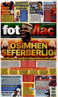 Fotomaç Gazetesi Manşeti