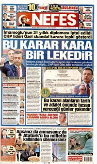 Nefes Gazetesi Manşeti