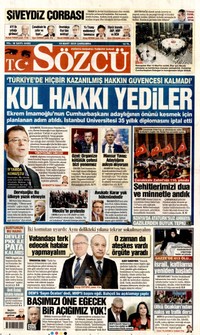 Sözcü Gazetesi Manşeti
