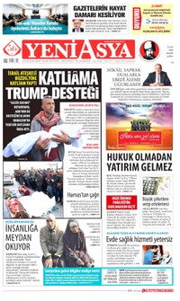 Yeni Asya Gazetesi Manşeti