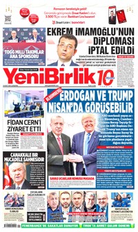 YeniBirlik Gazetesi Manşeti