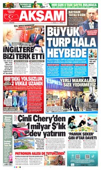 Akşam Gazetesi Manşeti