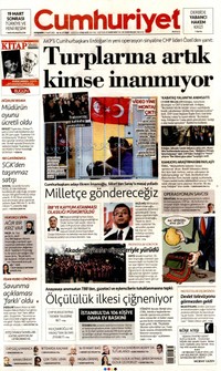 Cumhuriyet Gazetesi Manşeti