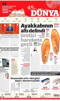 Dünya Gazetesi Manşeti