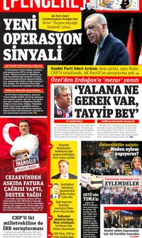Gazete Pencere (Online Gazete) Gazetesi Manşeti