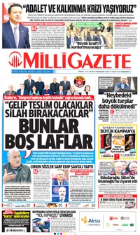 Milli Gazete Gazetesi Manşeti