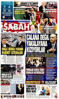 Sabah Gazetesi Manşeti