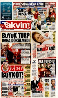 Takvim Gazetesi Manşeti