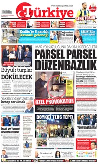 Türkiye Gazetesi Gazetesi Manşeti