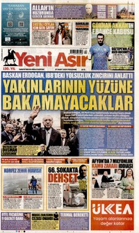 Yeni Asır Gazetesi Manşeti