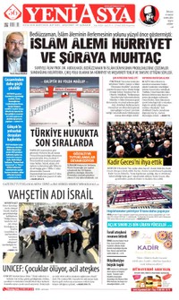 Yeni Asya Gazetesi Manşeti