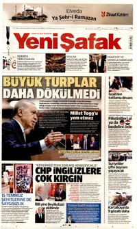 Yeni Şafak Gazetesi Manşeti