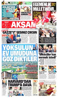 Akşam Gazetesi Manşeti
