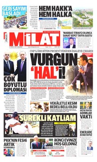 Milat Gazetesi Manşeti
