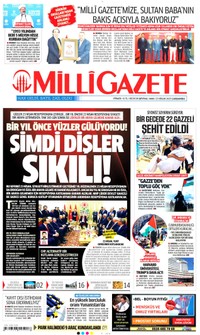 Milli Gazete Gazetesi Manşeti