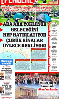 Gazete Pencere (Online Gazete) Gazetesi Manşeti