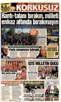 Korkusuz Gazetesi Manşeti