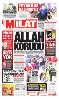 Milat Gazetesi Manşeti