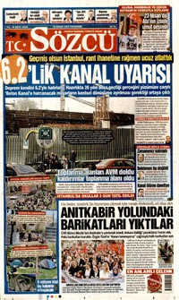 Sözcü Gazetesi Manşeti