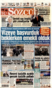 Sözcü Gazetesi Manşeti