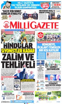 Milli Gazete Gazetesi Manşeti
