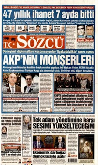Sözcü Gazetesi Manşeti