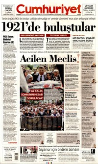 Cumhuriyet Gazetesi Manşeti