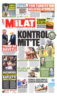 Milat Gazetesi Manşeti