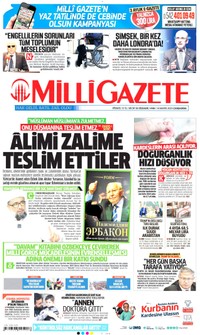 Milli Gazete Gazetesi Manşeti