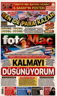 Fotomaç Gazetesi Manşeti
