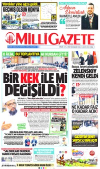Milli Gazete Gazetesi Manşeti