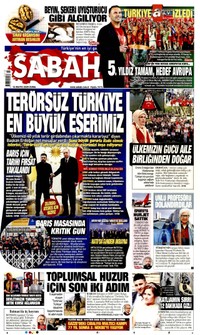 Sabah Gazetesi Manşeti