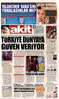 Yeni Akit Gazetesi Manşeti