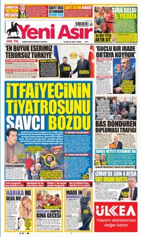 Yeni Asır Gazetesi Manşeti