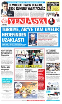 Yeni Asya Gazetesi Manşeti