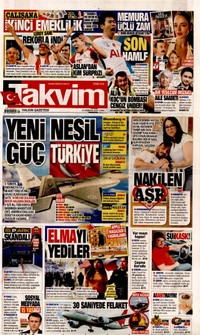 Takvim Gazetesi Manşeti