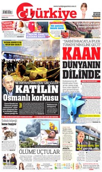 Türkiye Gazetesi Gazetesi Manşeti